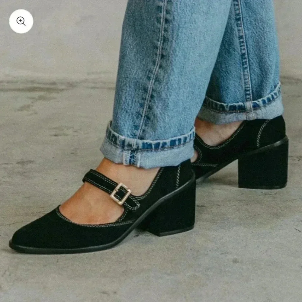 Kelsi Dagger Brooklyn Elm Mary Jane Suede Heels size 9.5 BlackNew - Picture 2 of 12